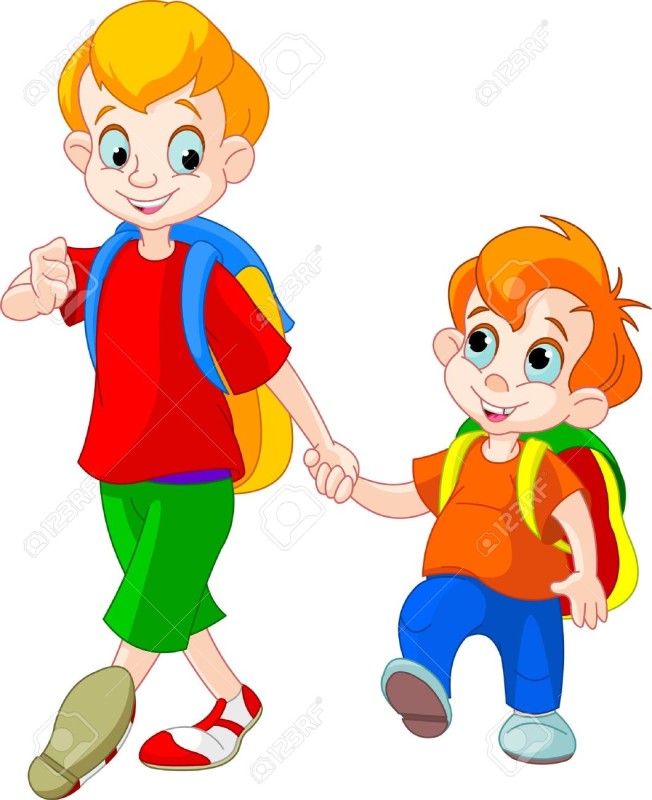 10214665-Illustration-of-two-brothers-go-to-school-Stock-Vector-school-cartoon-kids